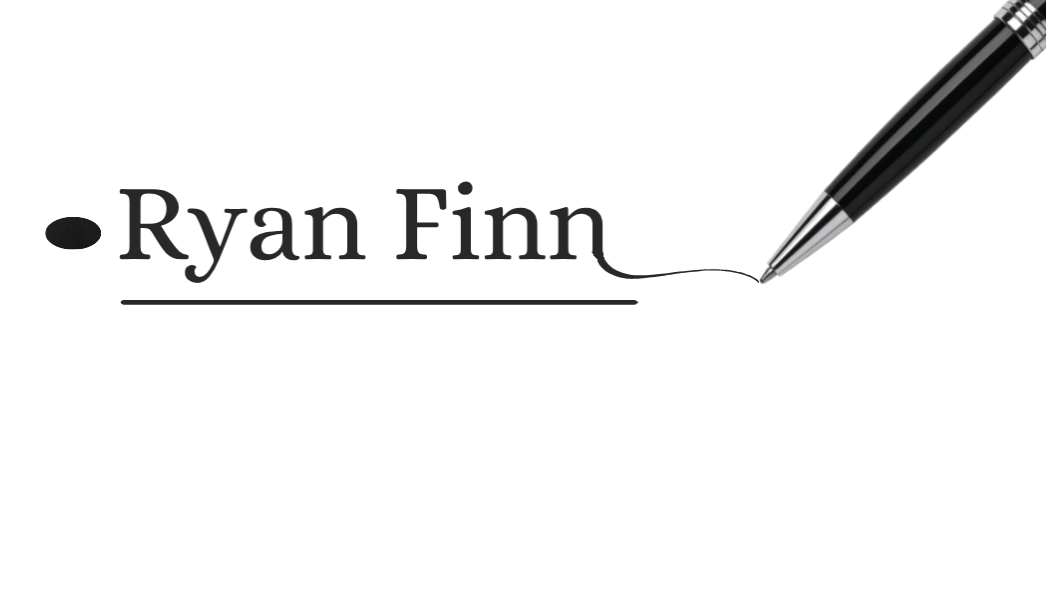The image features the text 'Ryan Fudd' written in black with a pen drawing a line underneath it.