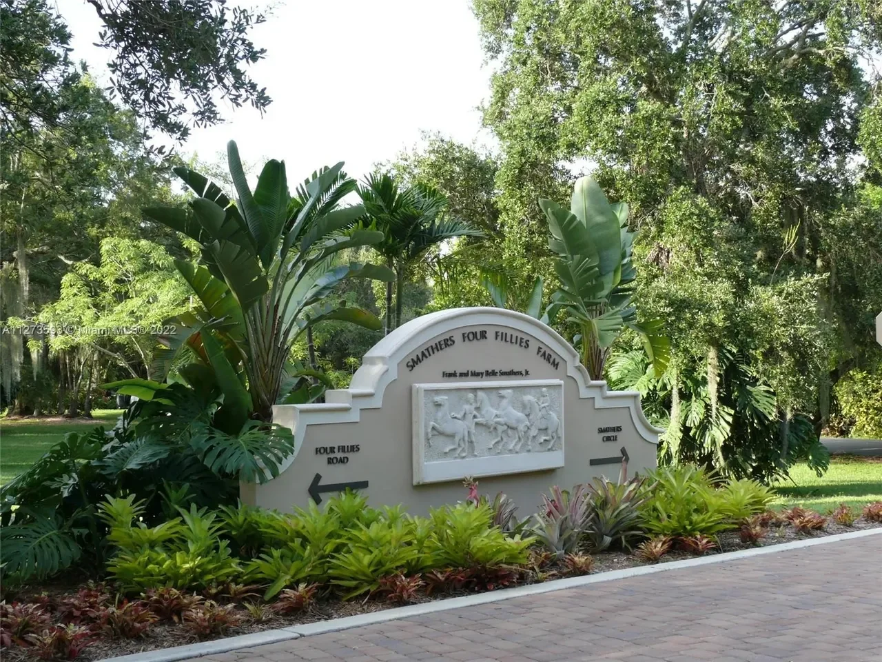 Sign just inside the front gate