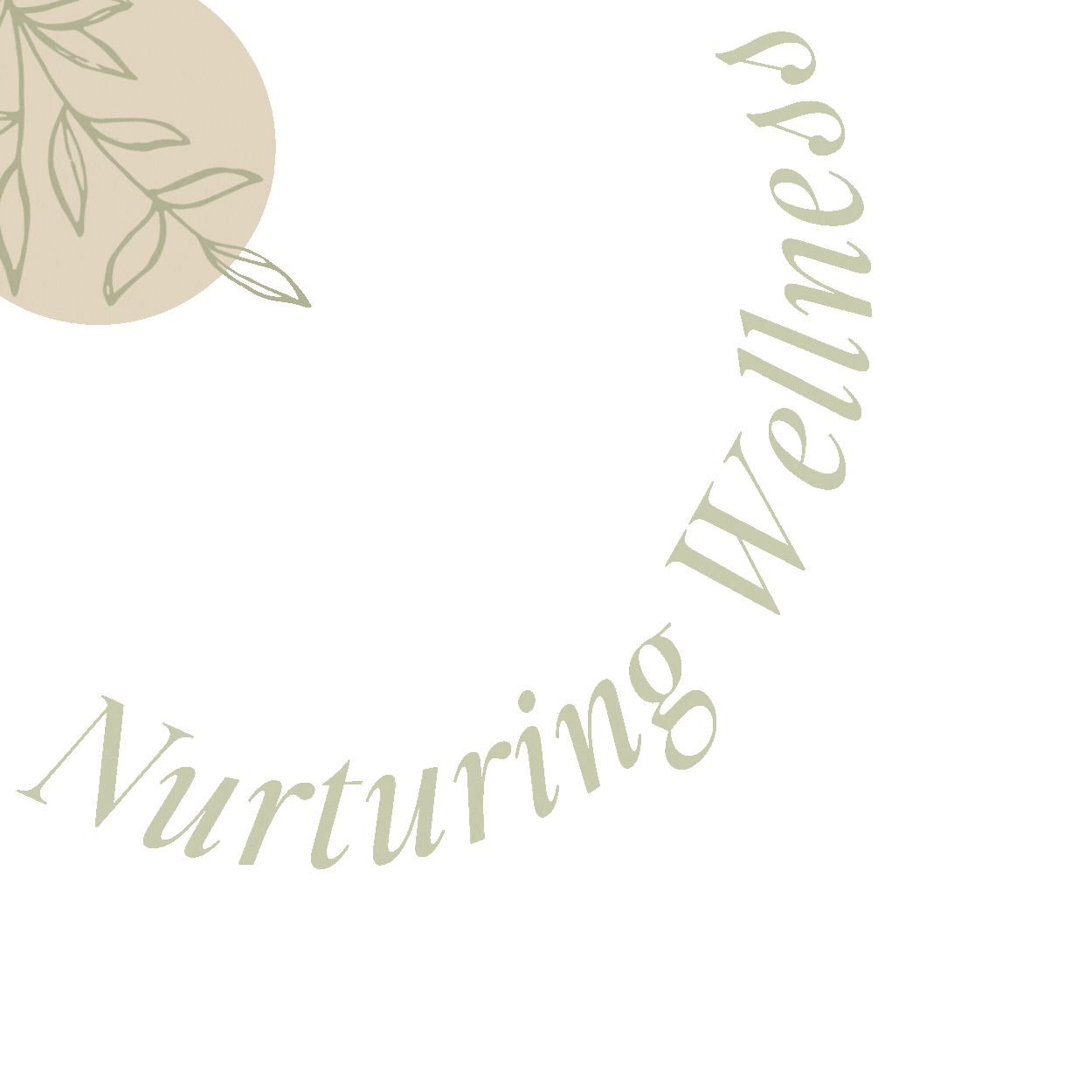 Light green background with a beige circle containing a sketch of plant leaves in the top left corner, and the word 'Vuruturing' written in light italic font along a curved line.