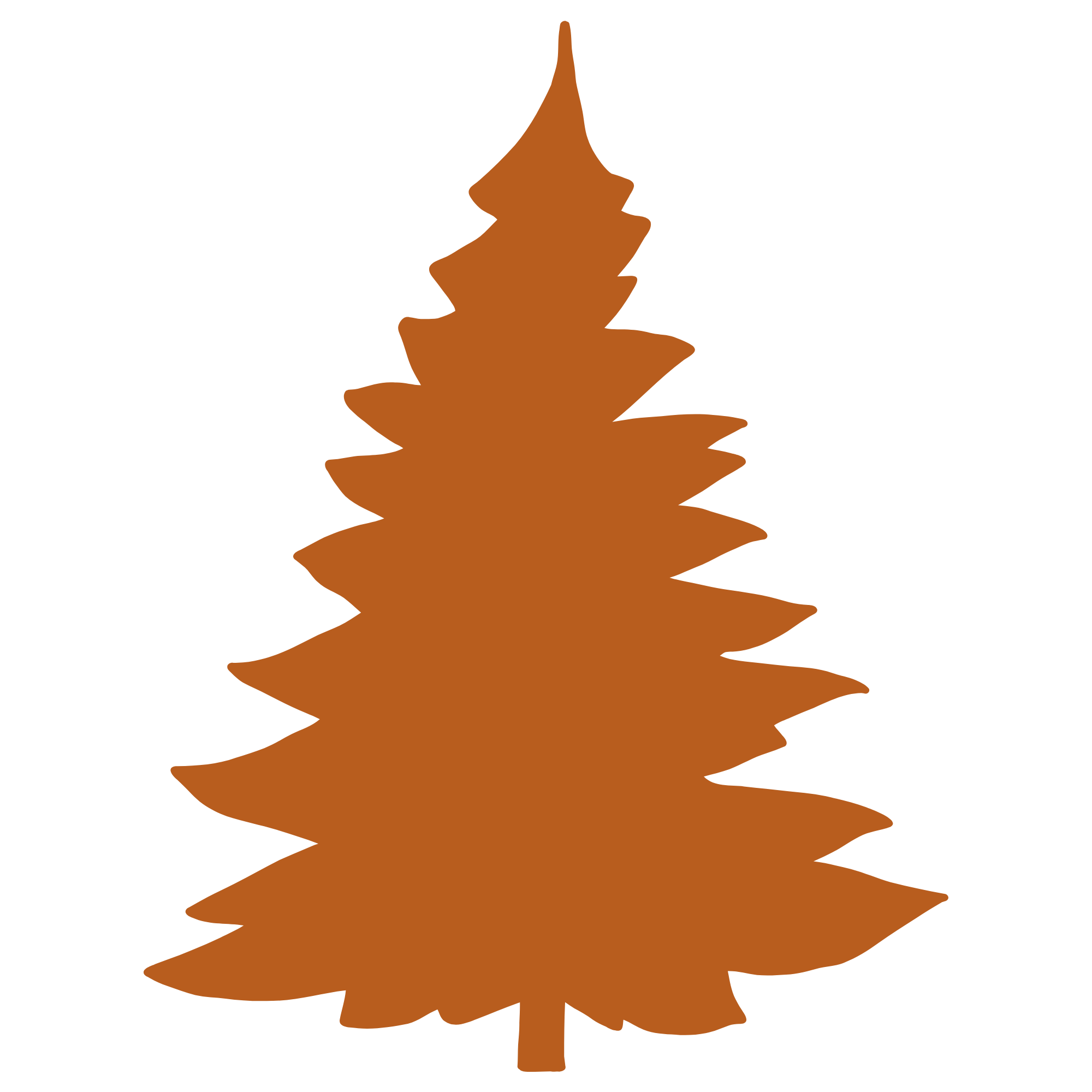 Illustration of an orange pine tree.  Icon for Email Marketing, a service offered by Maplewood Marketing.