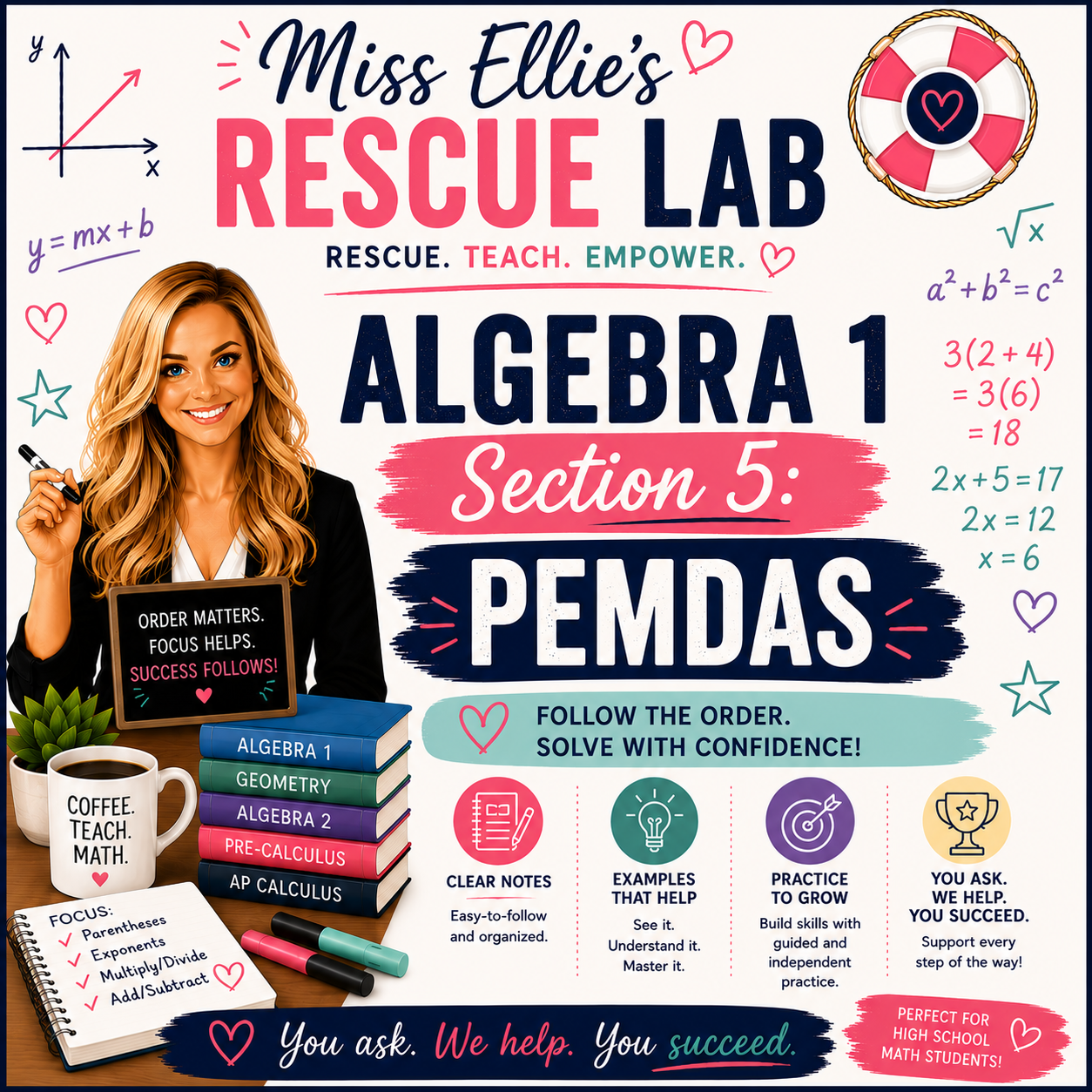 Algebra 1.5 PEMDAS Order of Operations Notes