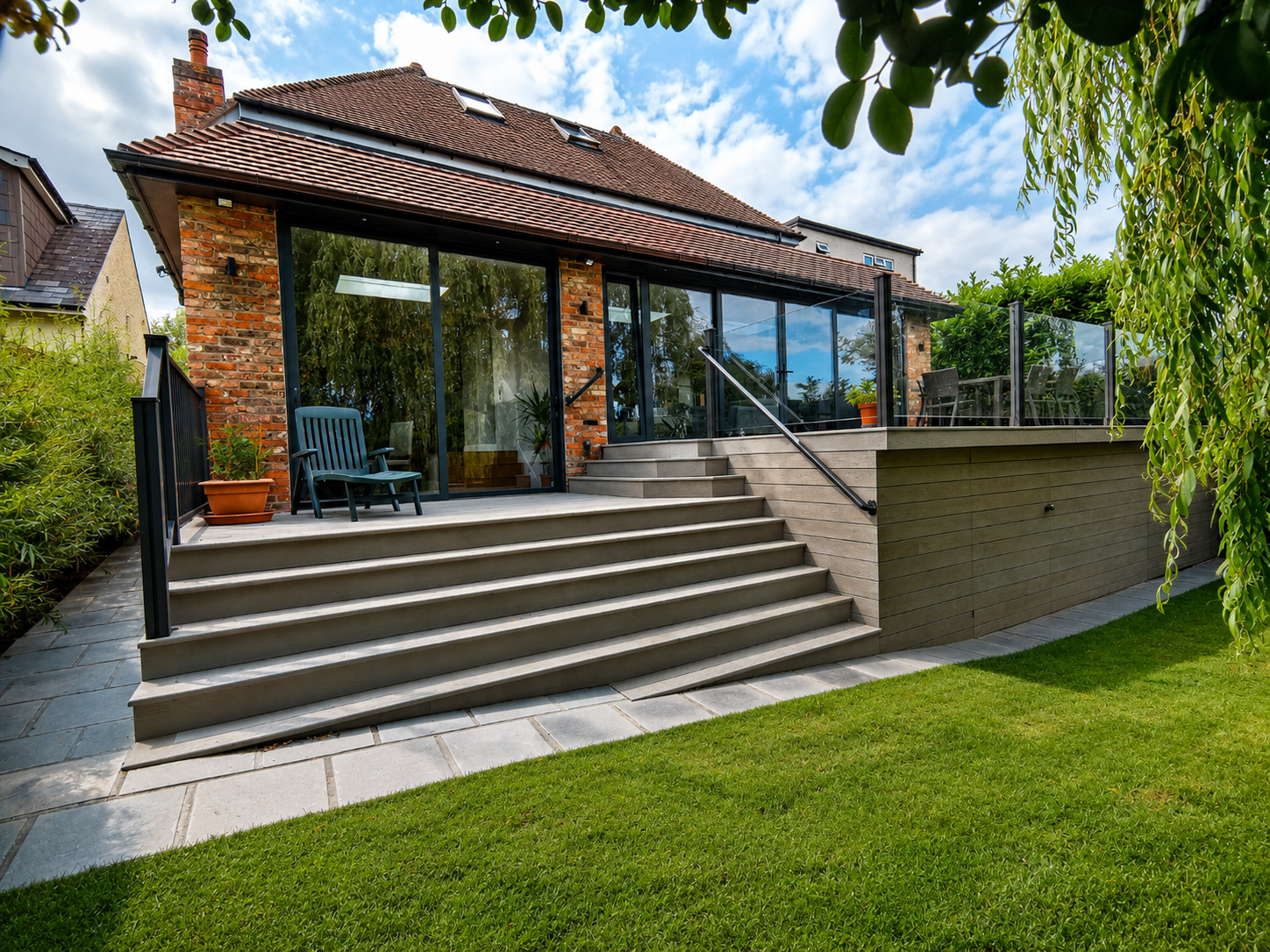 Raised Millboard Decking with Concealed Under-Deck Storage – Orpington