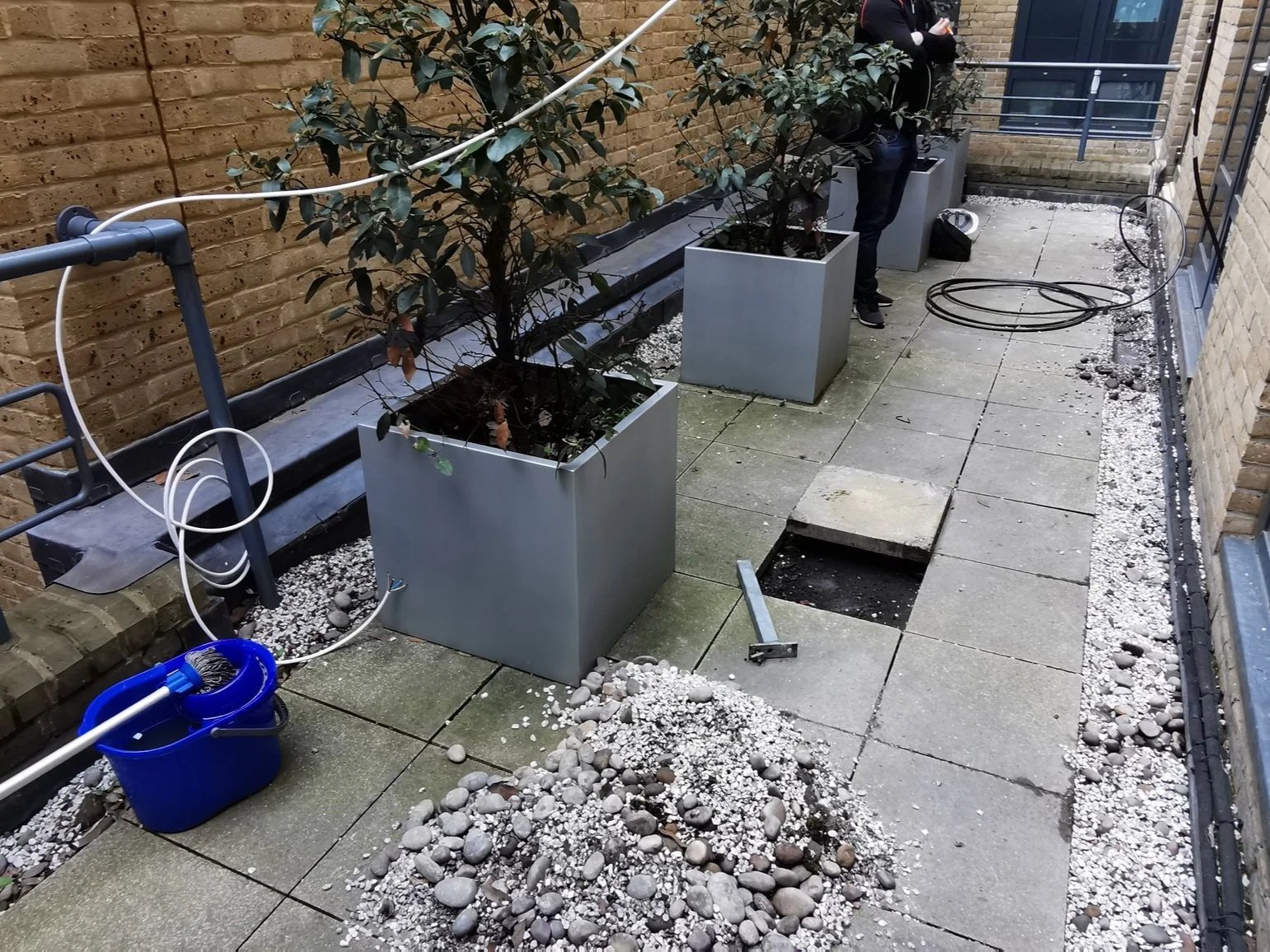 Millboard Decking, Steel Pergola & Privacy Screen Central London.jpg