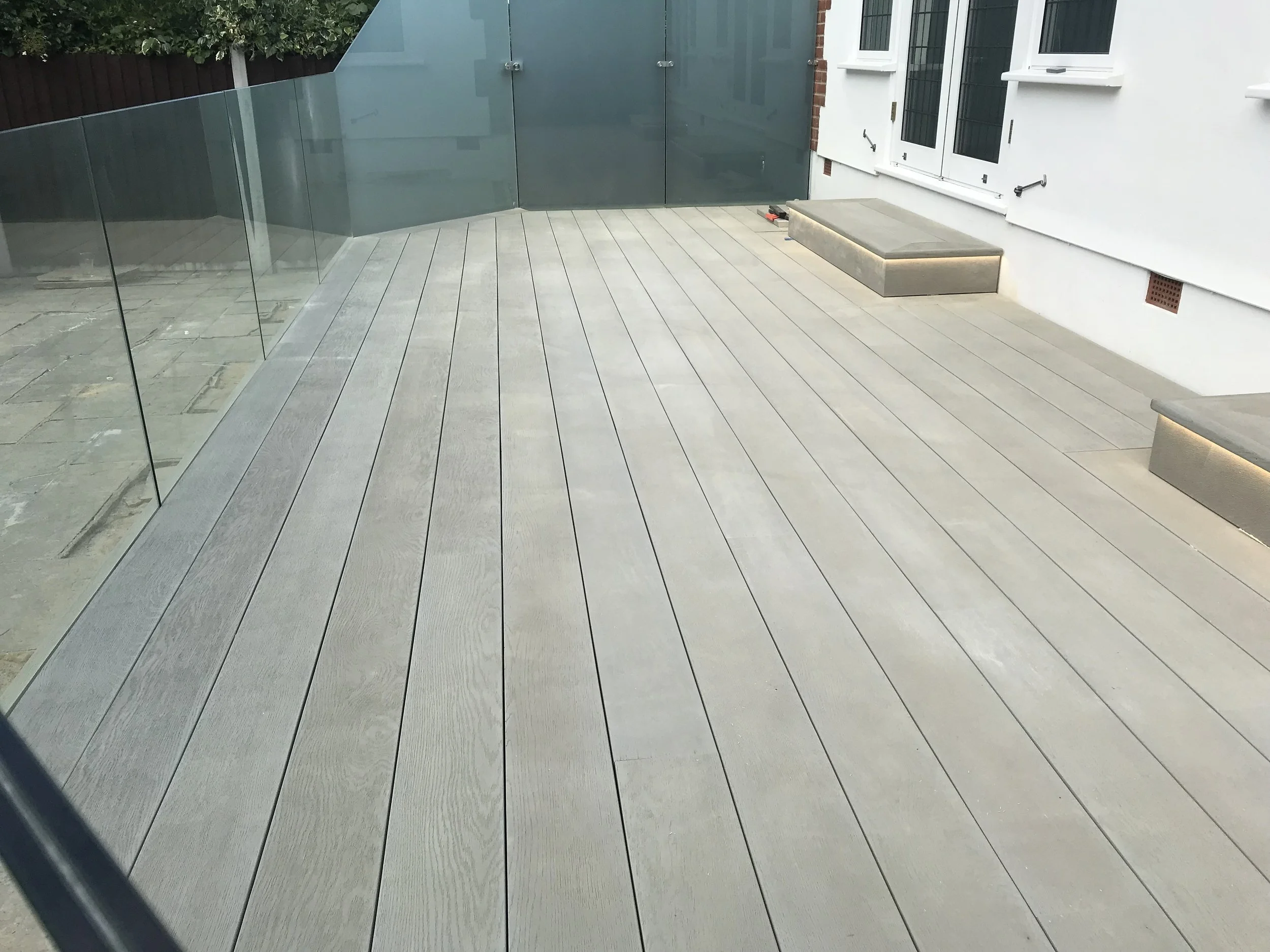 Raised Millboard Decking with Frameless Glass Balustrades – Wanstead, London (10).jpg