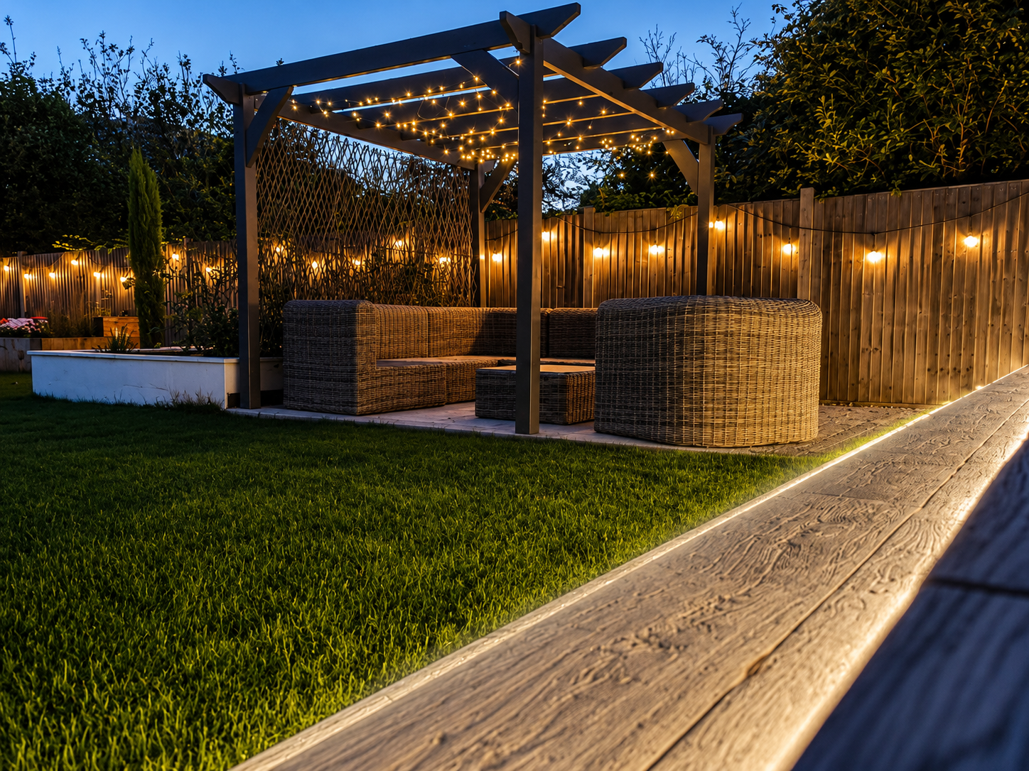 Millboard Decking with Illuminated Steps – Upminster (9).png