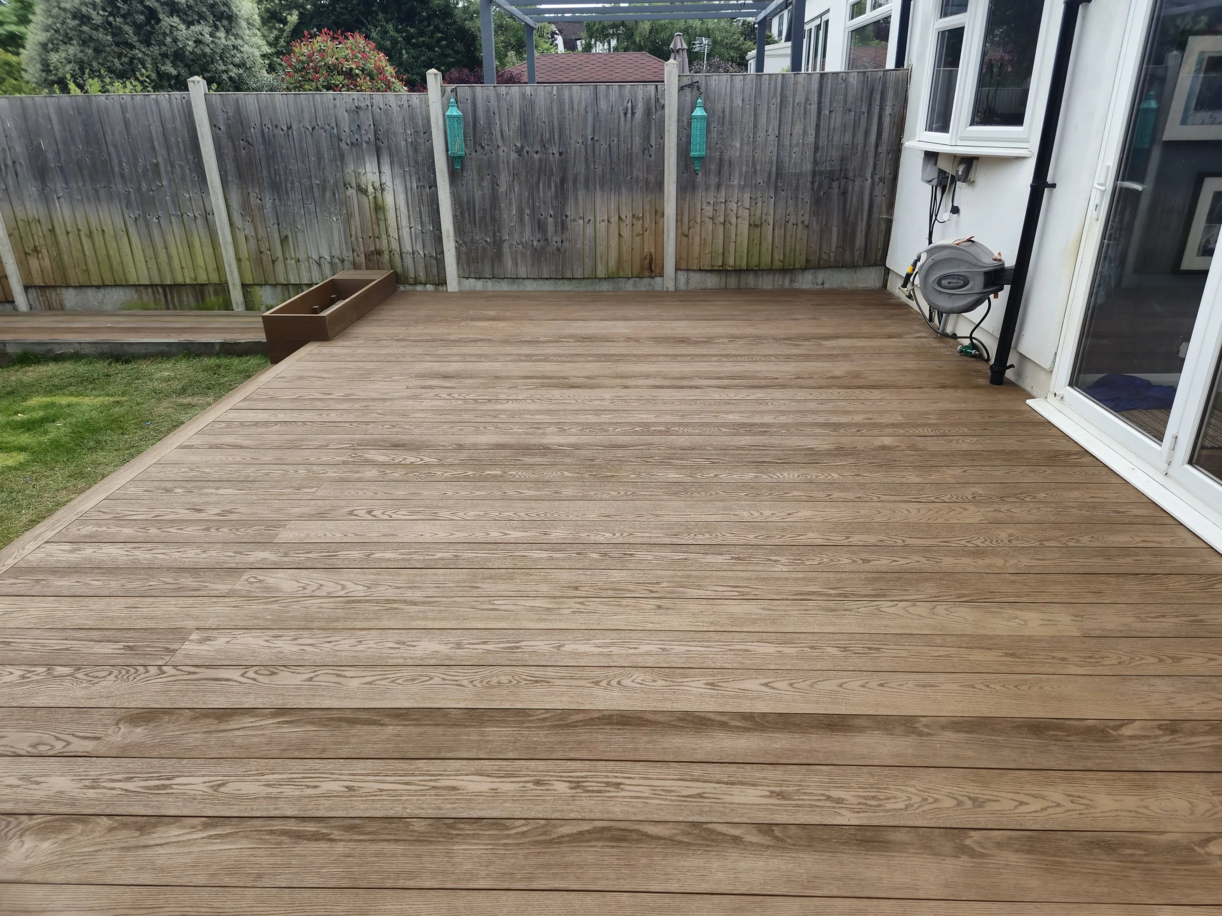 Golden Oak Millboard Decking with Integrated Planters Romford.jpg