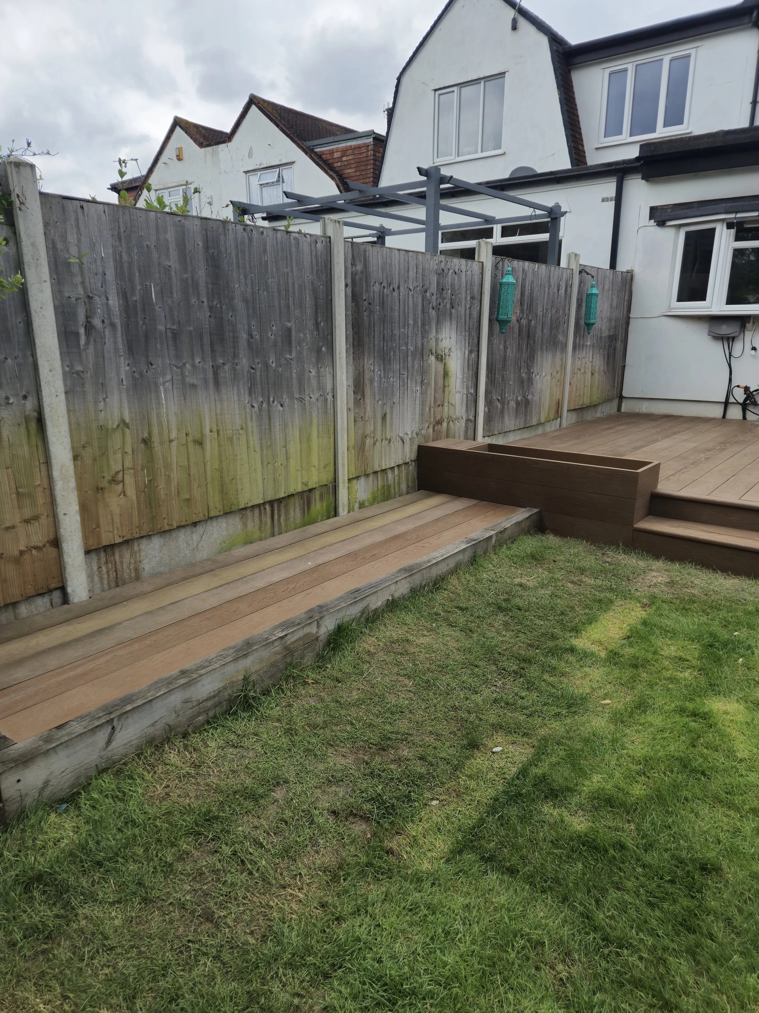 Golden Oak Millboard Decking with Integrated Planters Romford.jpg