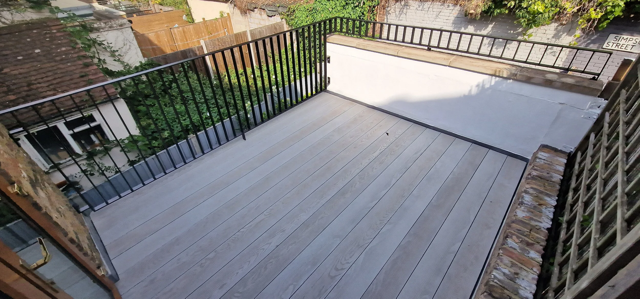 Rooftop Terrace Transformation - Millboard Smoked Oak with Safety Features - London