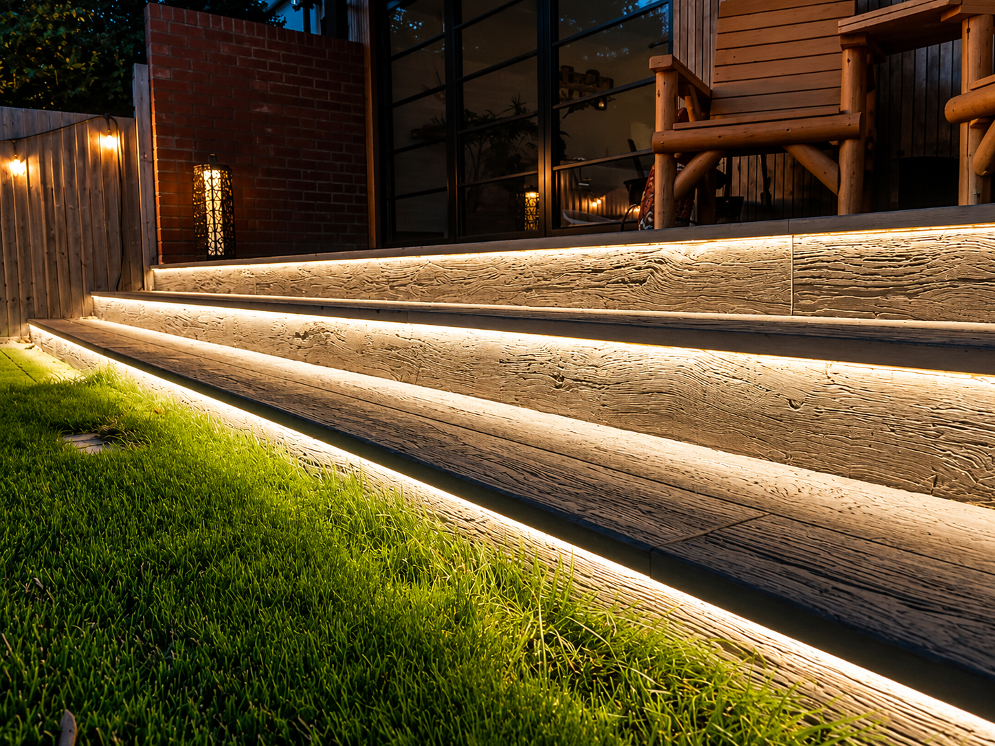Millboard Decking with Illuminated Steps – Upminster