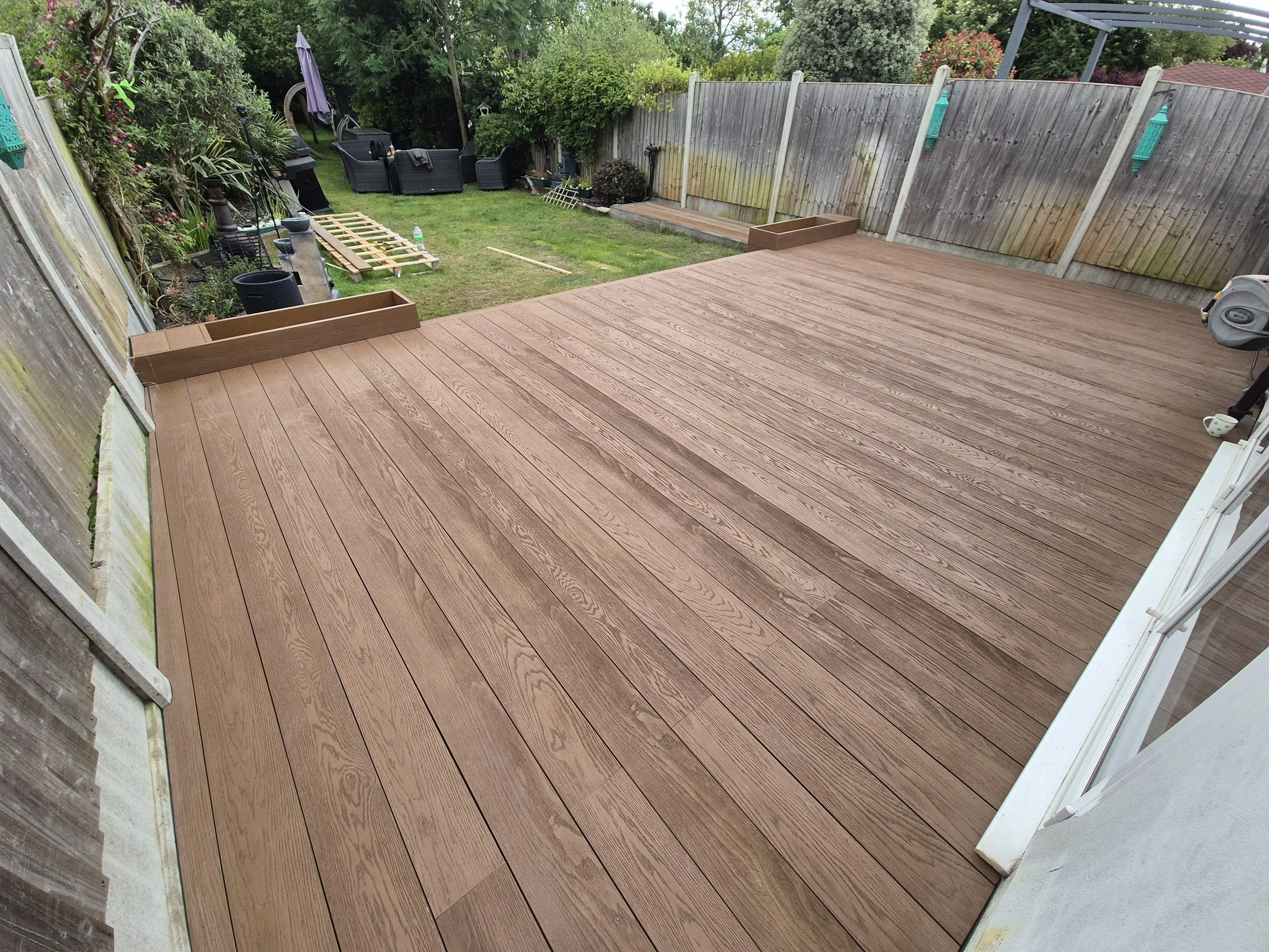 Golden Oak Millboard Decking with Integrated Planters Romford.jpg