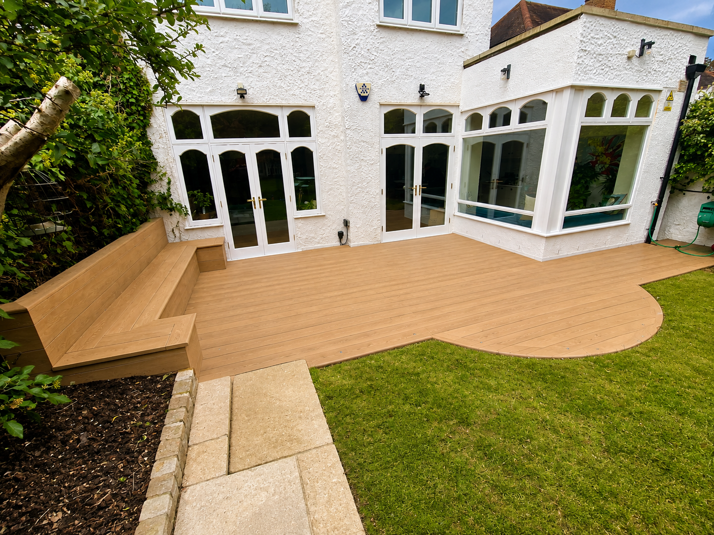 Decking & Integrated Bench Seating - Golden Oak - London