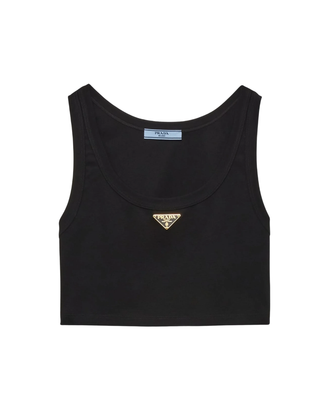 Prada Triangle Logo Crop Tank Top