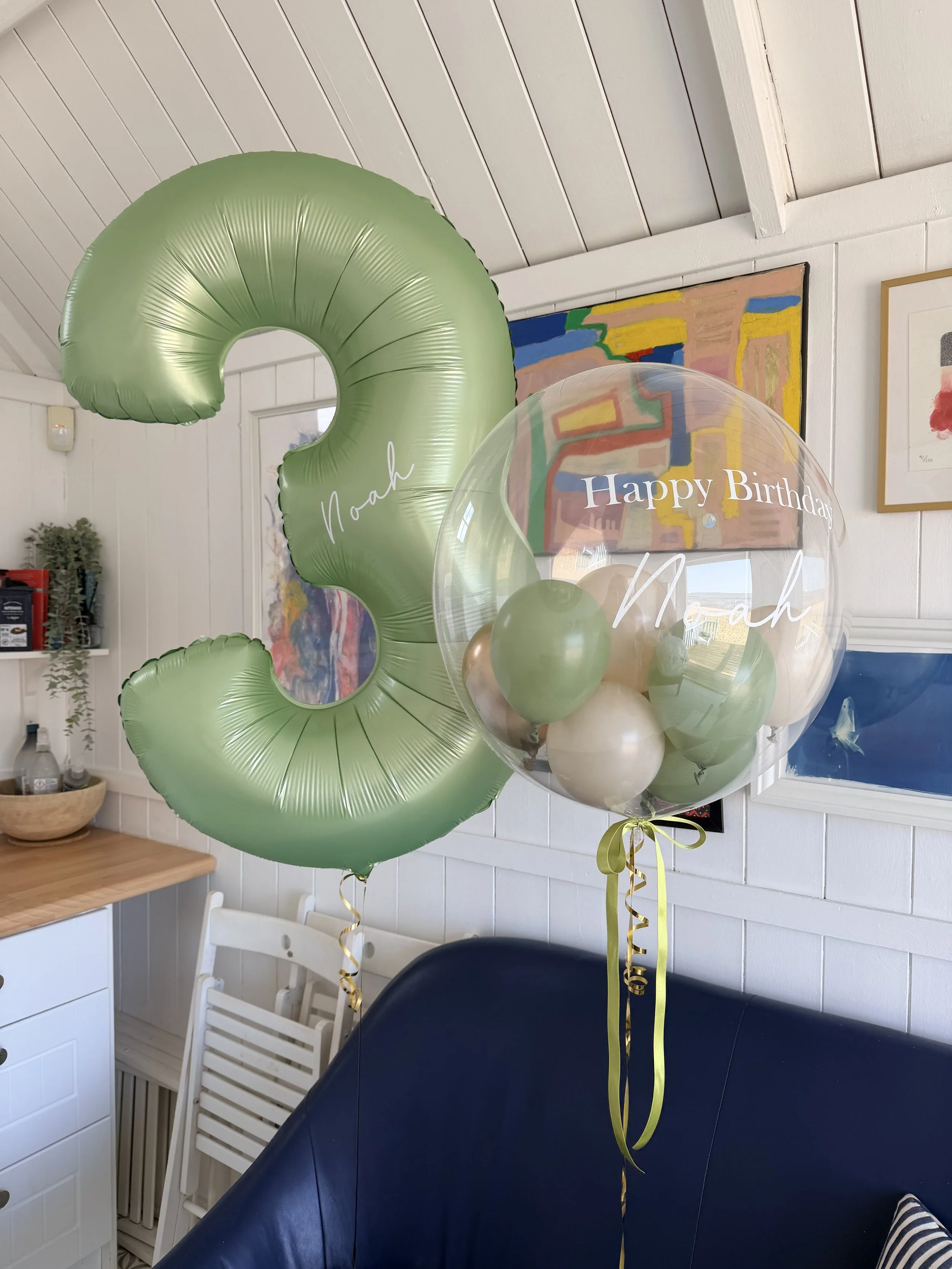 Floating number & Matching bubble balloon