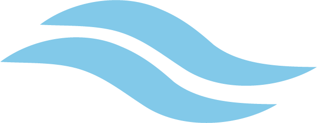Three wavy light blue lines on a black background