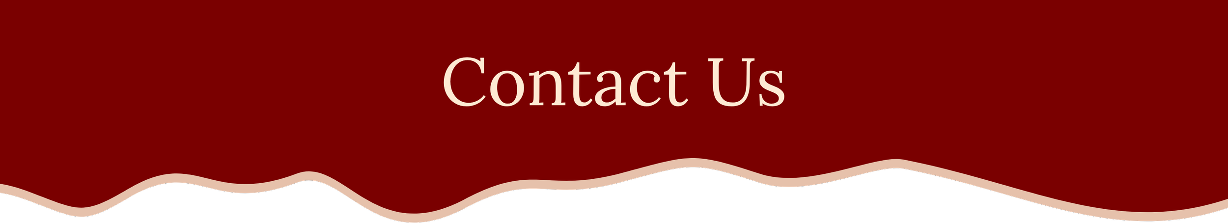 A webpage section with a red background and the text 'Contact Us' in large, white font.