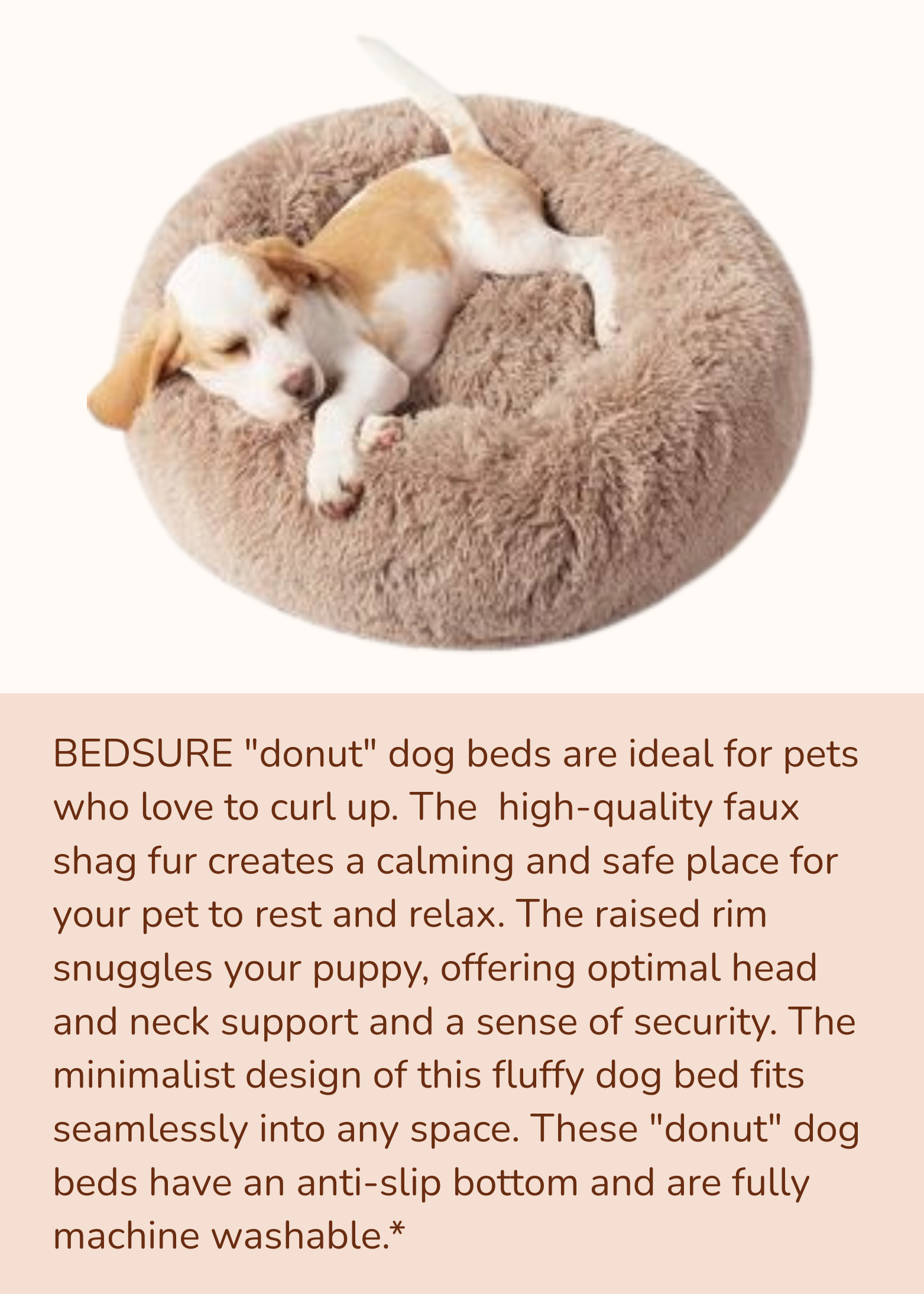 BEDSURE Donut-Style Puppy Bed