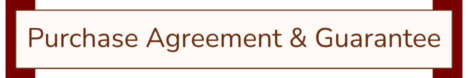 Text reading "Purchase Agreement & G Guarantee" on a white and brown background.