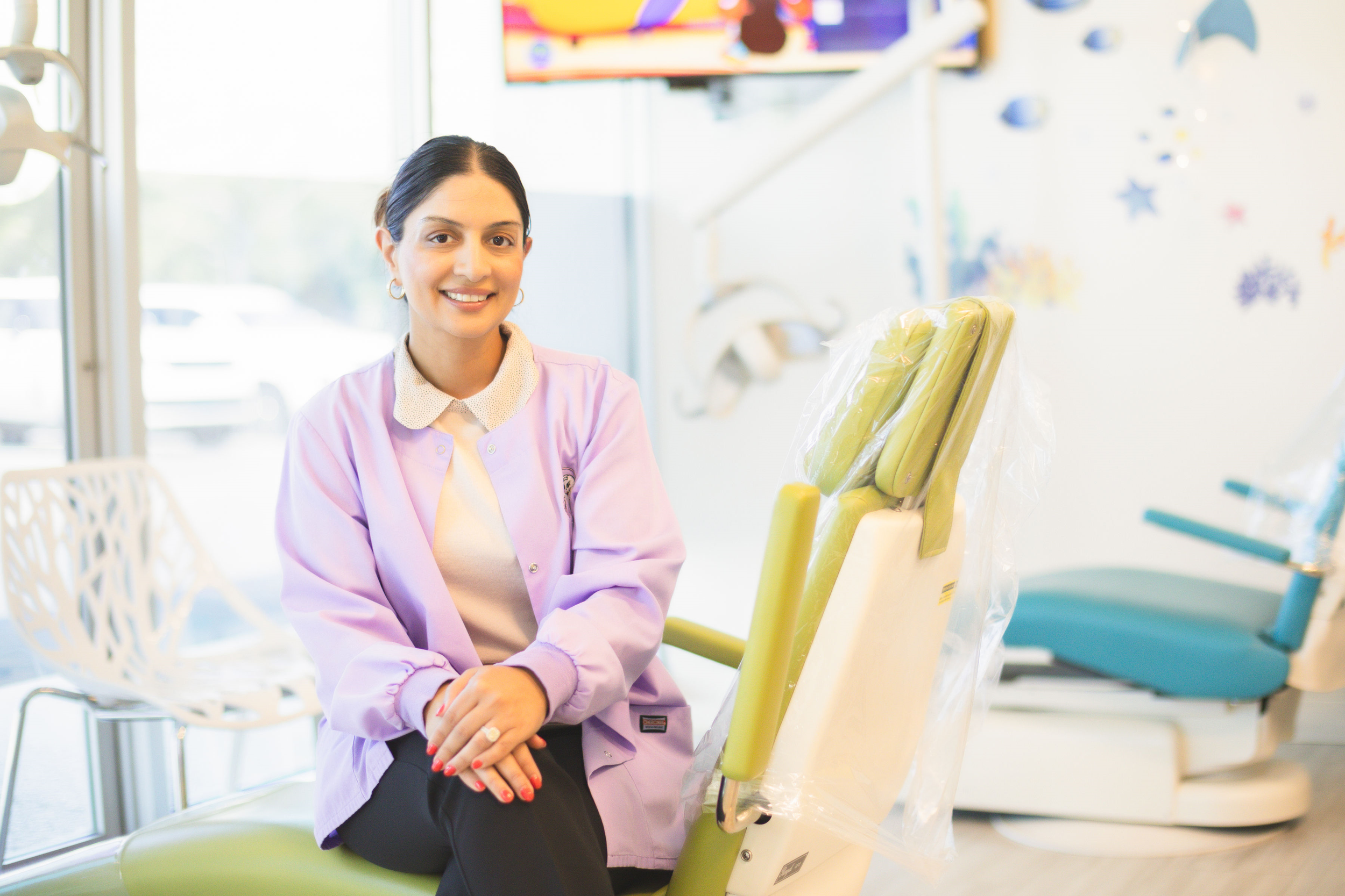 Child smiling at the dentist