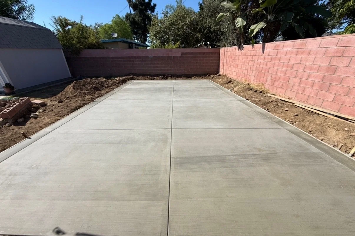 Concrete poured driveway