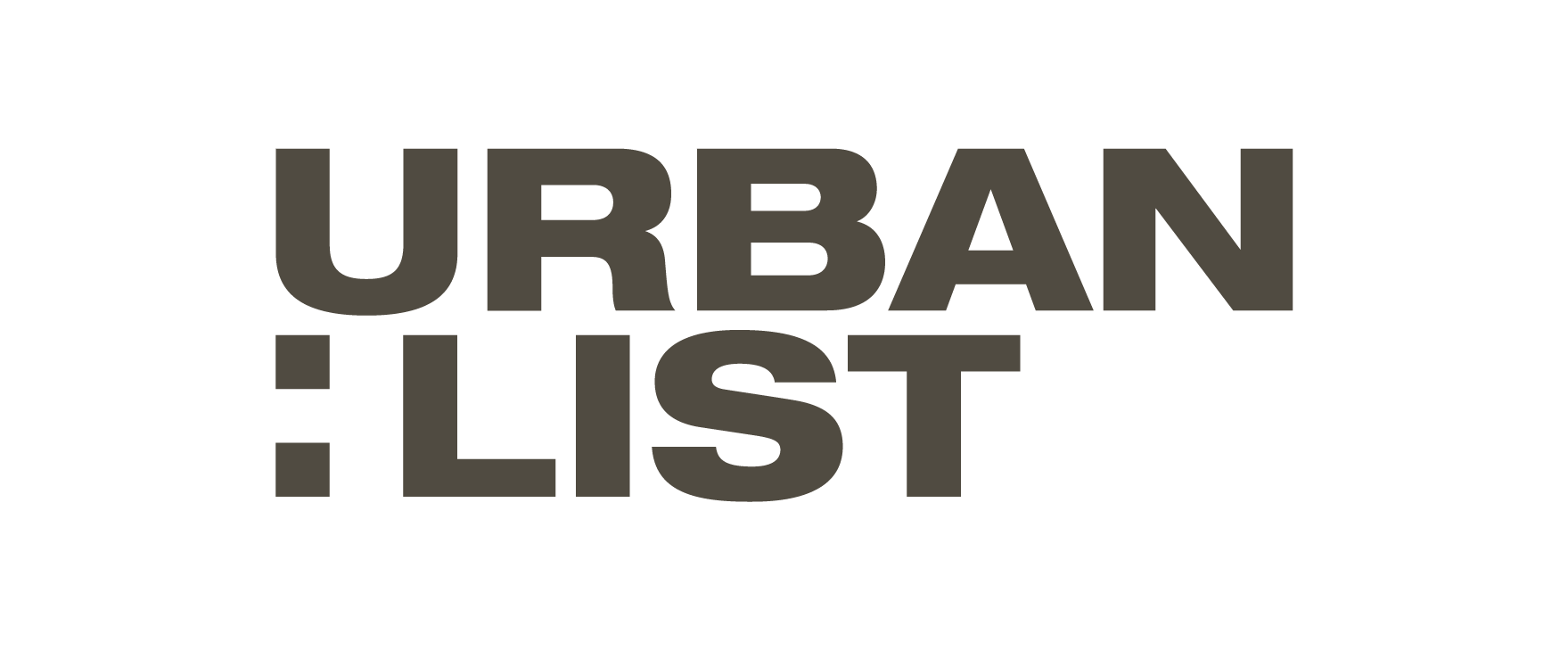 Text reading 'Urban List' in bold, dark gray letters on a black background.