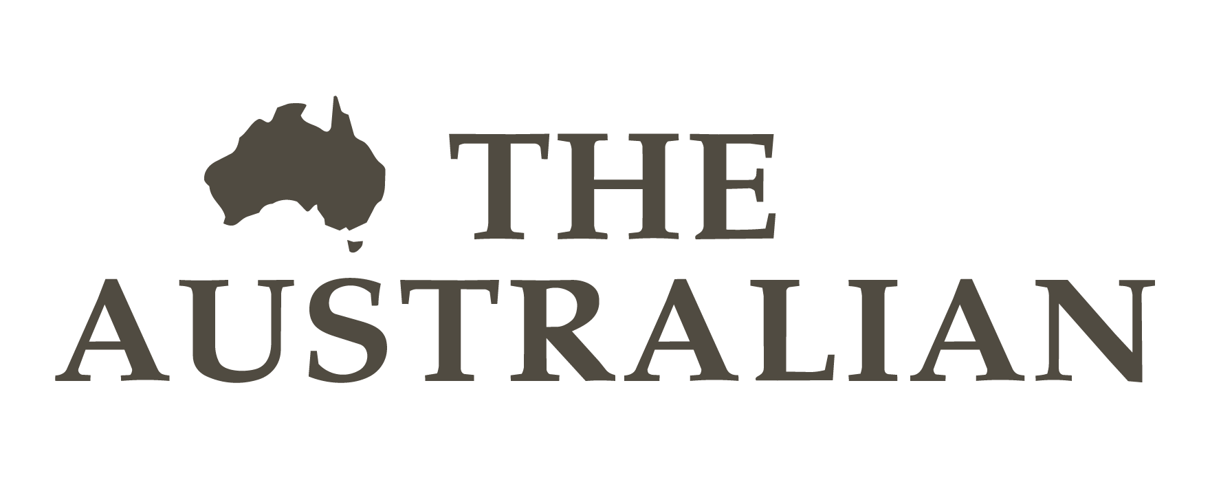 Logo of the Australian brand 'The Australian' featuring a silhouette of the Australian map.