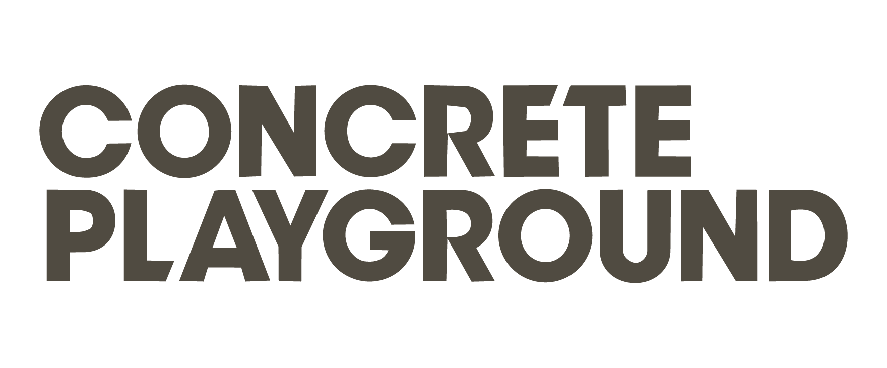 Black background with gray text saying 'CONCRETE PLAYGROUND' in bold, uppercase letters.
