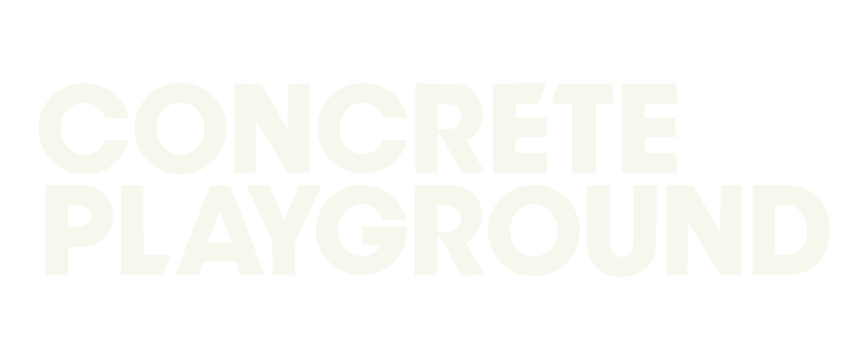 Black background with large white text reading "CONCRETE PLAYGROUND".