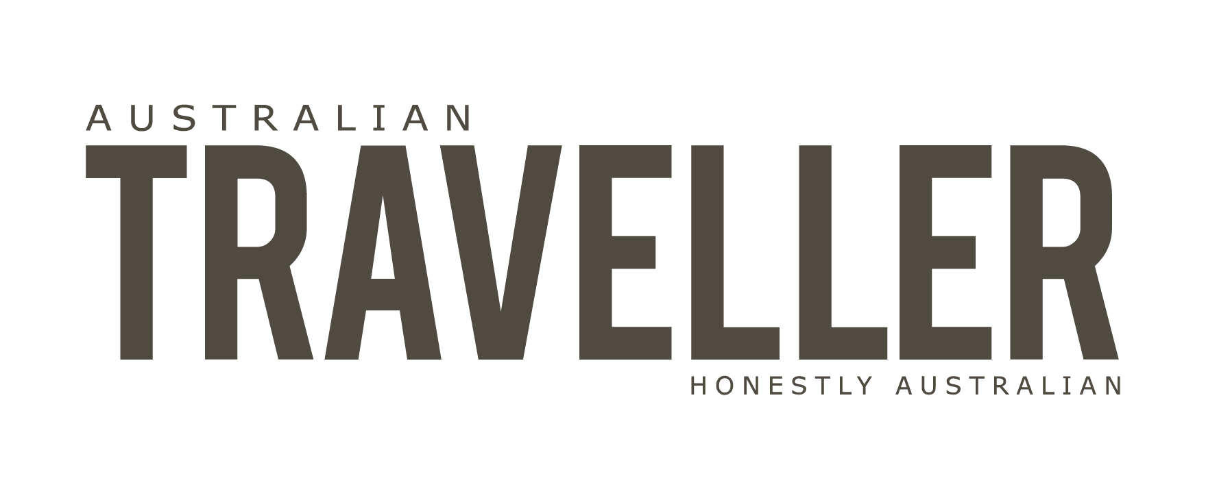 Text in black and gray stating 'Australian Traveler Honestly Australian' on a black background.