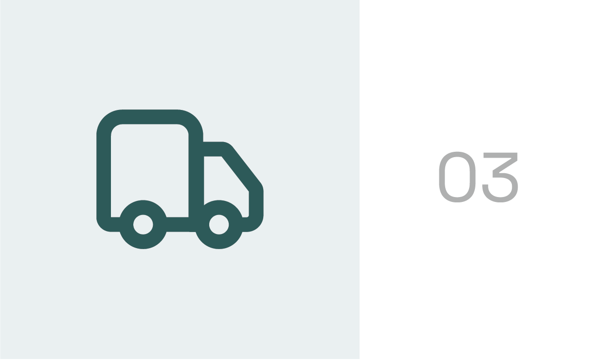 Icon of a delivery truck with the number 03