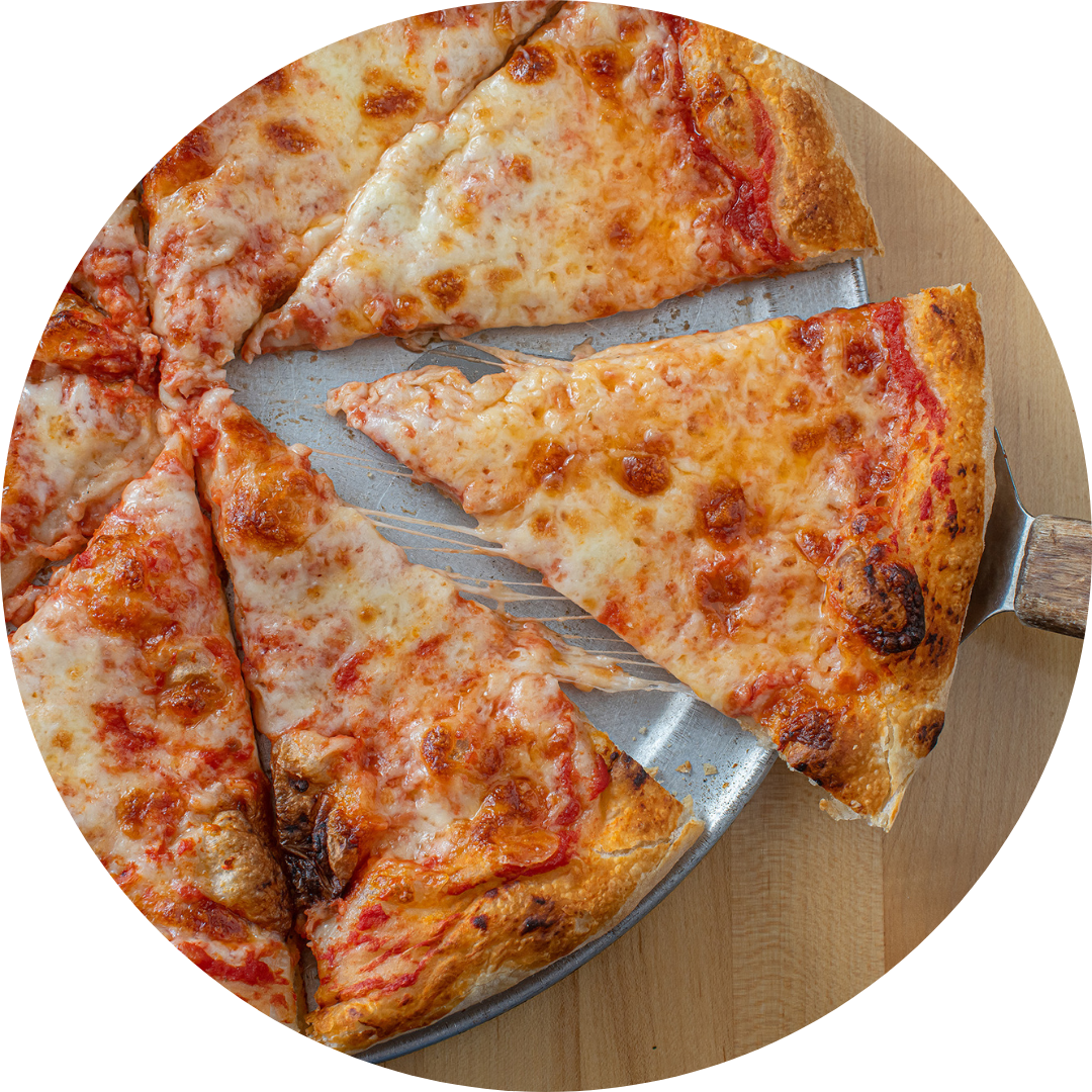 Cheese pizza bar pie