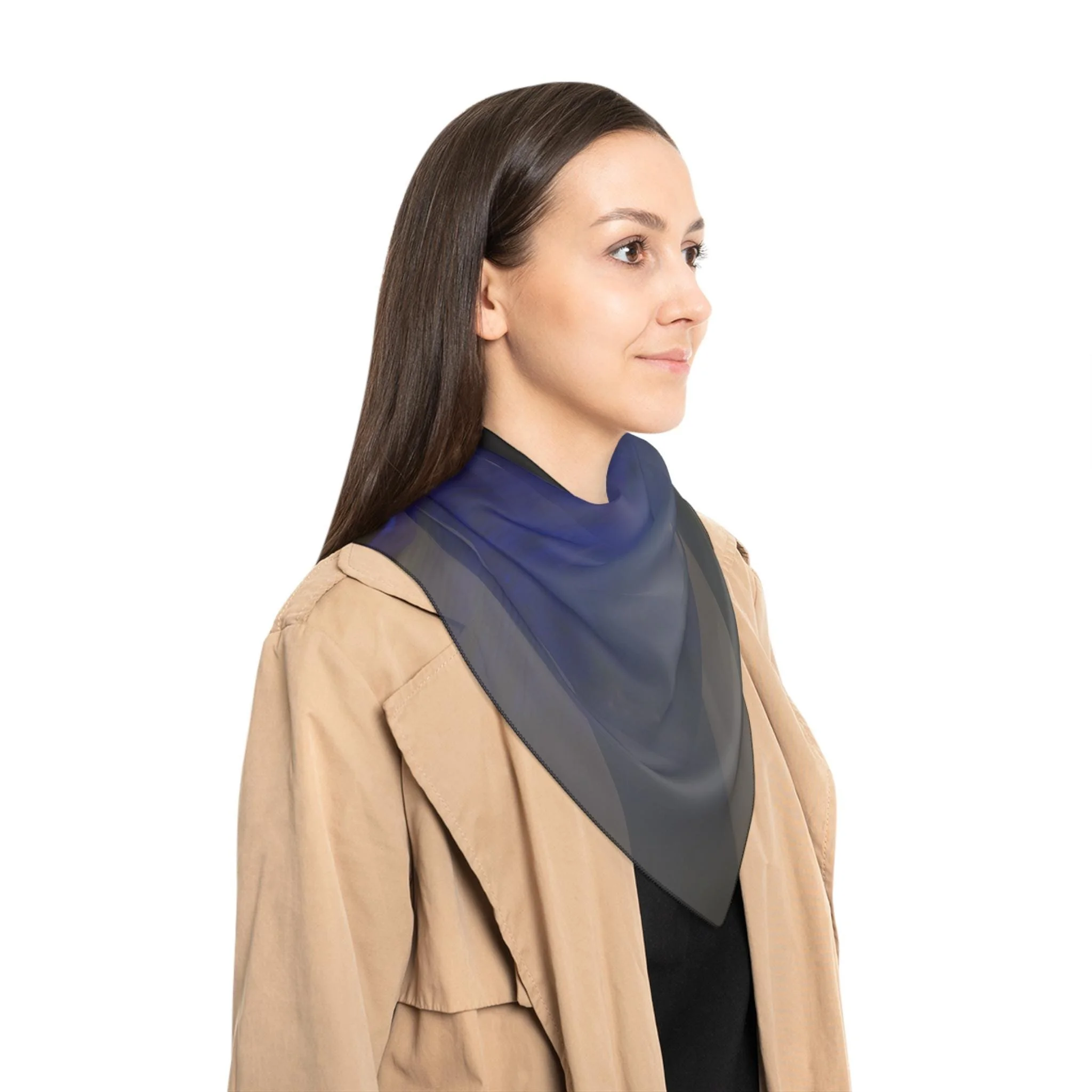Blue Hour Icicle Photography Scarf, Moody Indigo Winter Art Wrap