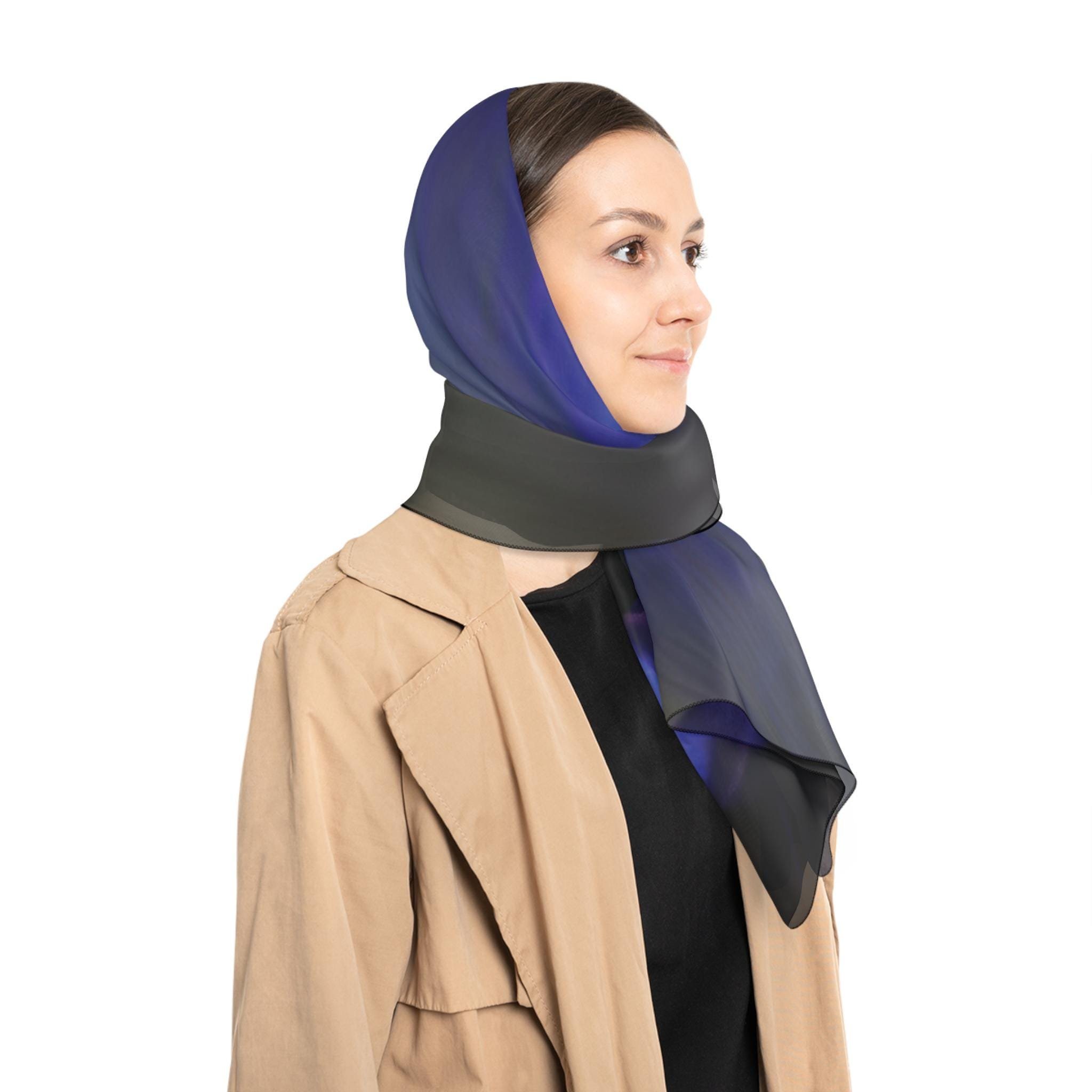 Blue Hour Icicle Photography Scarf, Moody Indigo Winter Art Wrap