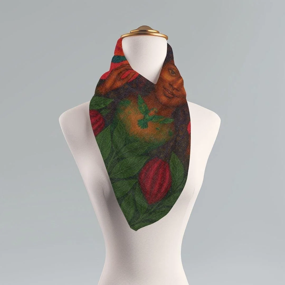 Black Jaguar Jungle Scarf, Amazon Visionary Art, Watercolor Shawl 27x71