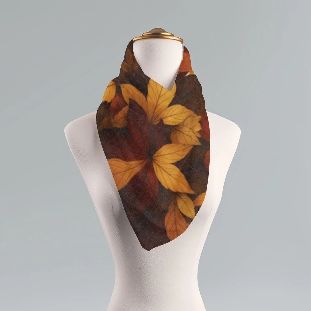 Fall Leaves Scarf: Autumn Nature Wrap, Lightweight Polyester Shawl
