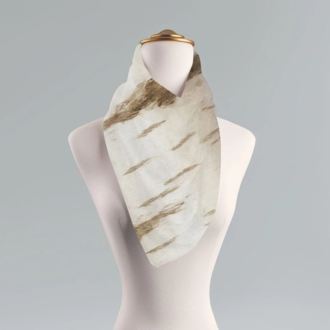 Birch Tree Scarf: Lightweight Polyester Nature Print