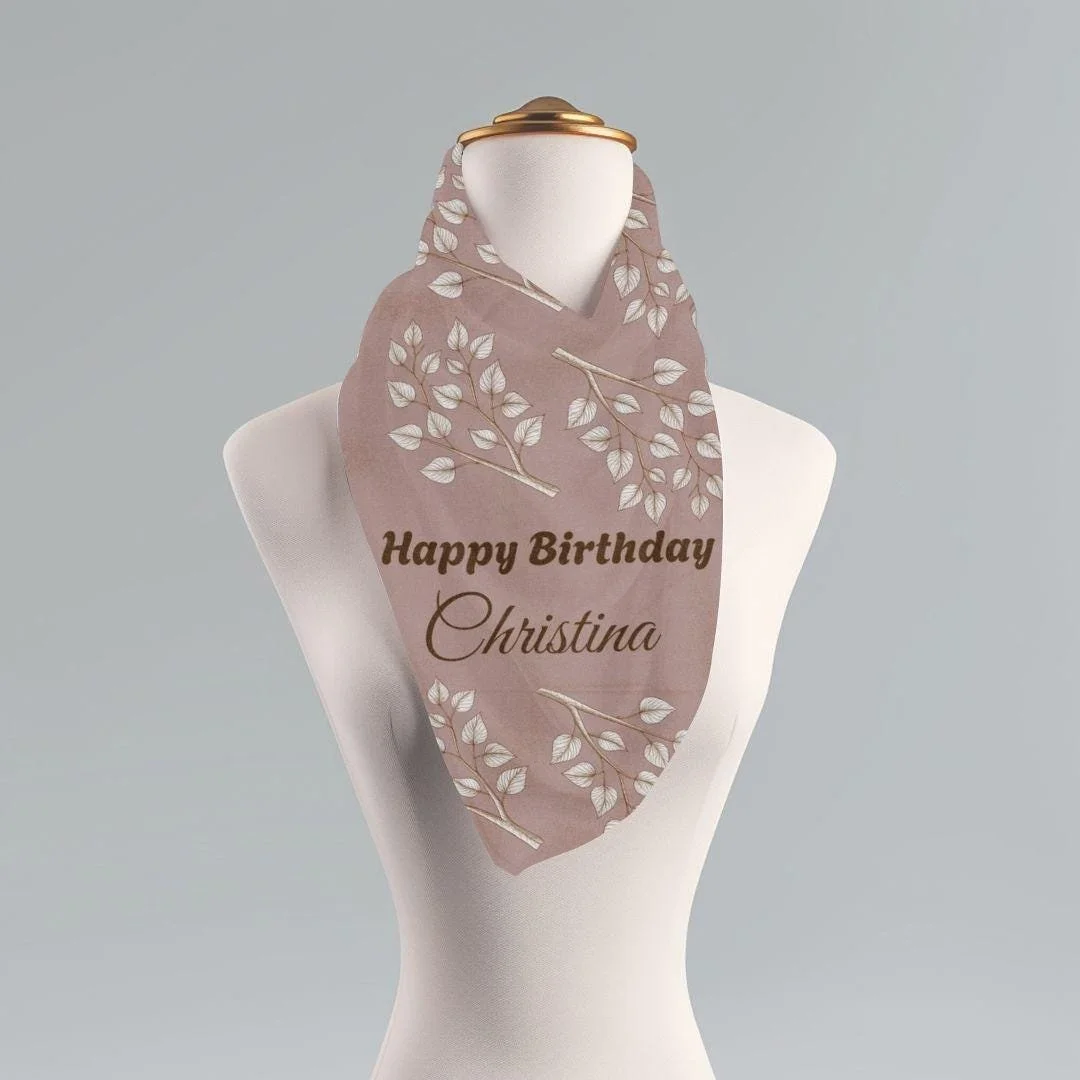 Birch Tree Branch Scarf: Personalized Birthday Gift, Nature Fashion