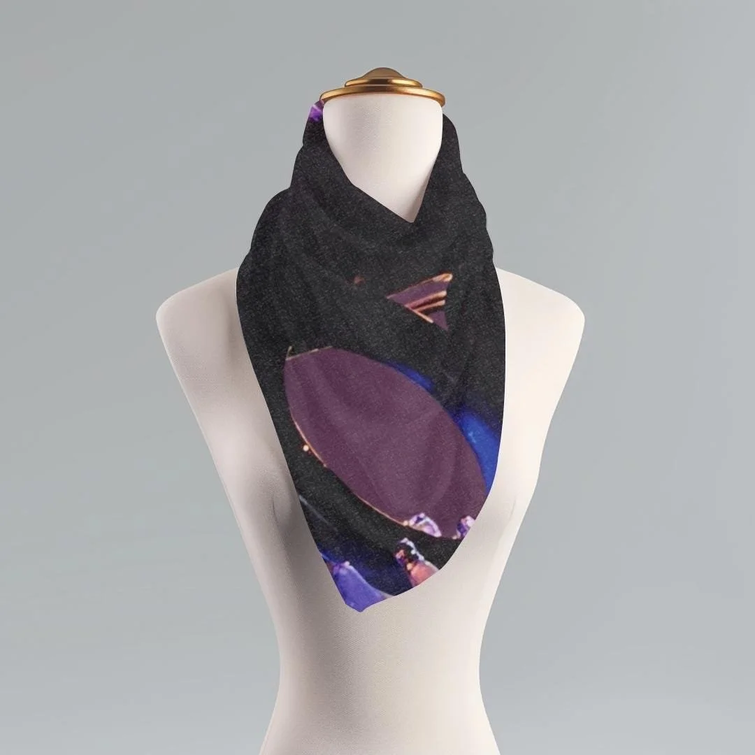 Icicle Glow Scarf, Blue Ice Photography, Winter Night Indigo Wrap, Original Wearable Art