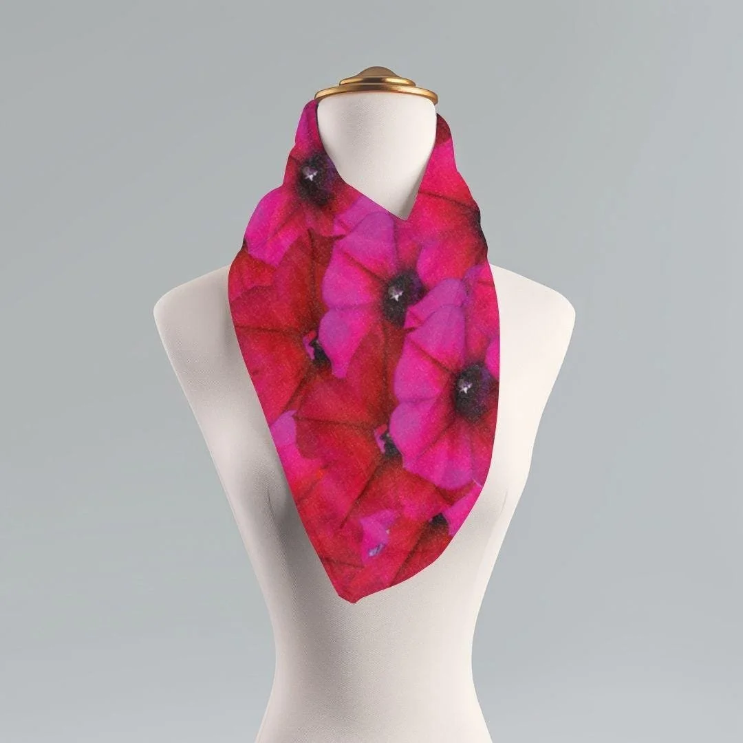 Fuchsia Petunia Scarf: Nature Photography Wearable Art, Lightweight Boho Wrap