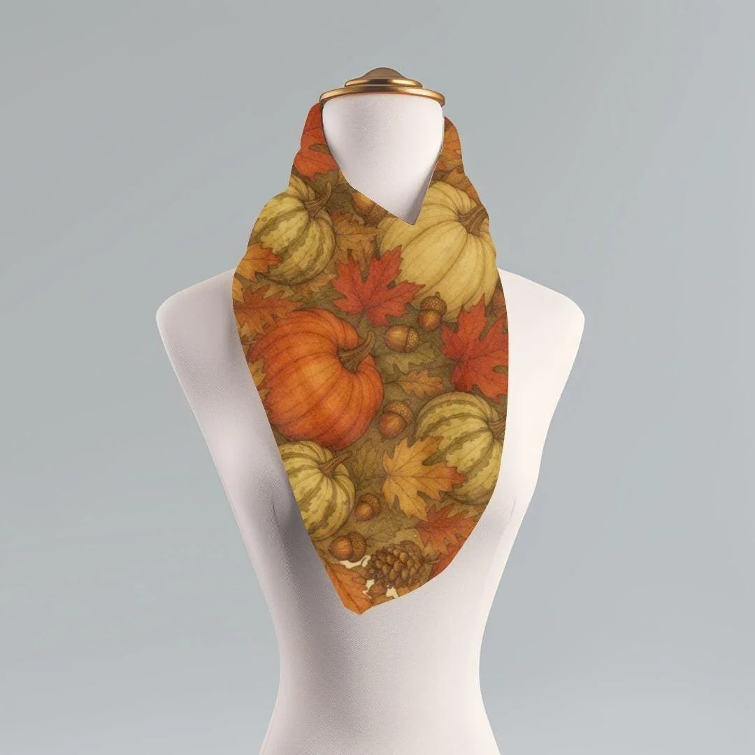 Autumn Pumpkin Spice Scarf: Lightweight Fall Fashion Accessory