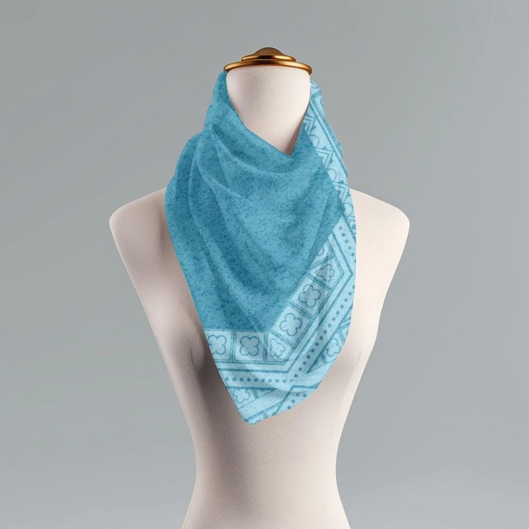 Mediterranean Tile Scarf: Lightweight Coastal Boho Shawl