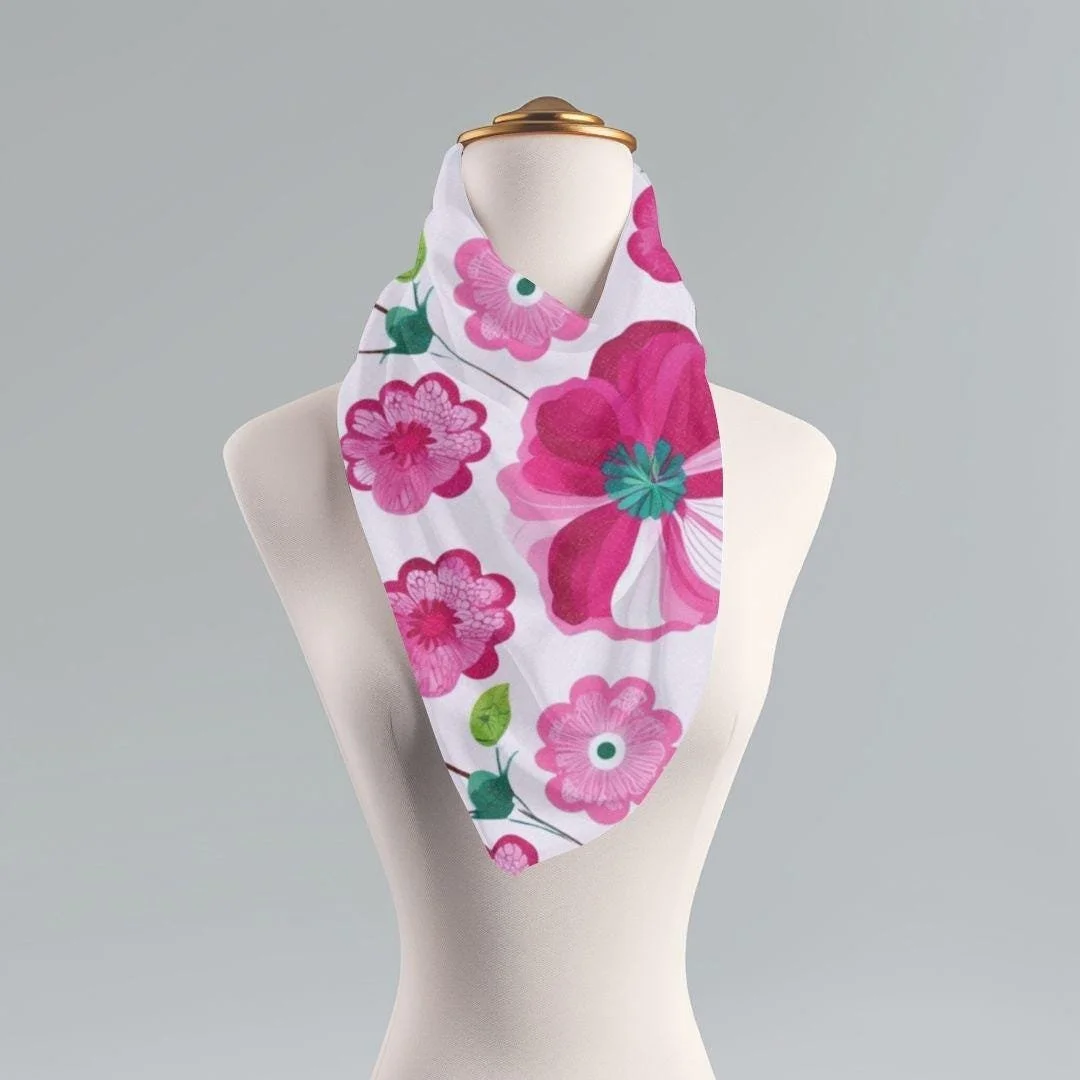 Pink Floral Scarf | Lightweight Boho Cottagecore Shawl