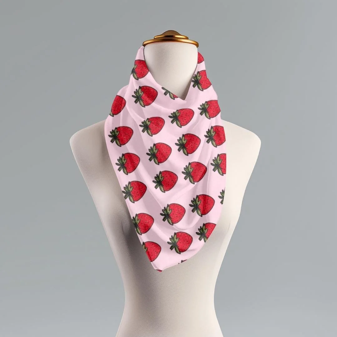 Watercolor Starberry Scarf: Lightweight Summer Neck Wrap