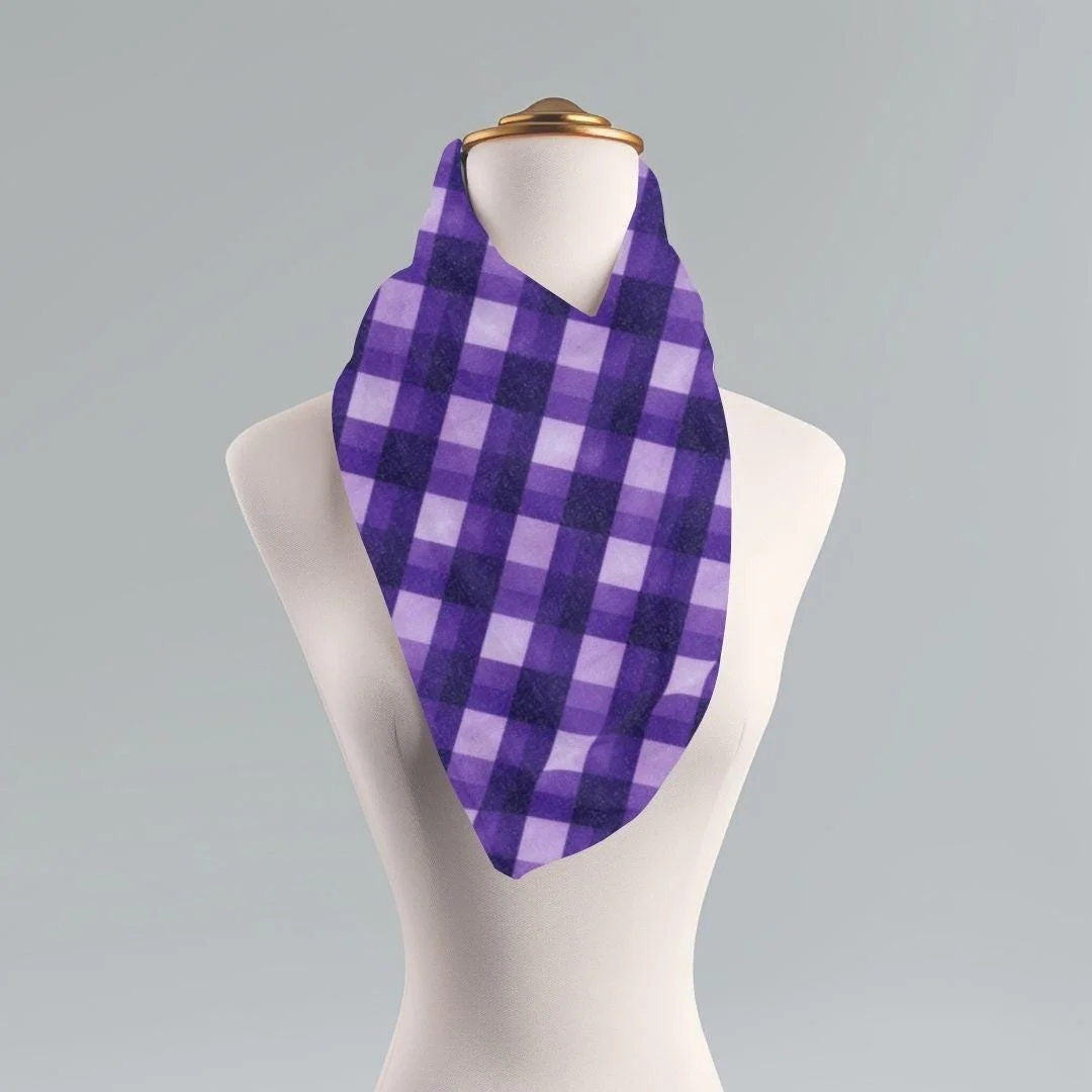 Purple Plaid Scarf: Lightweight Fall Winter Fashion Shawl