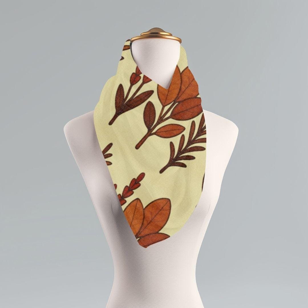 Botanical Print Scarf: Lavender, Sage & Rosemary - Spring Fashion