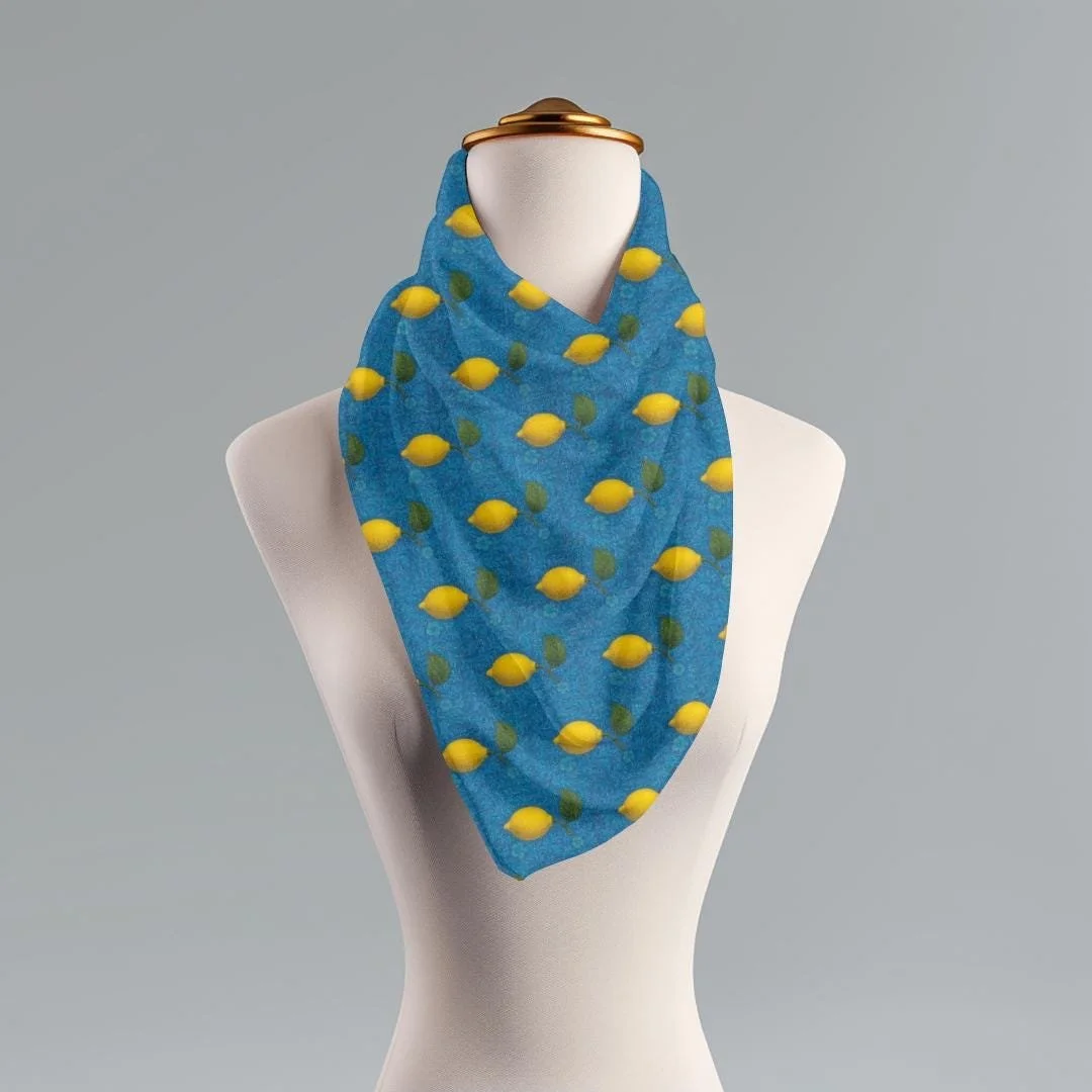 Lemon Print Scarf: Chinoiserie Style, Light Accessory