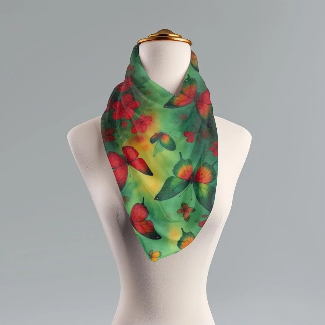 Ethereal Butterfly Scarf: Floral Nature Wrap
