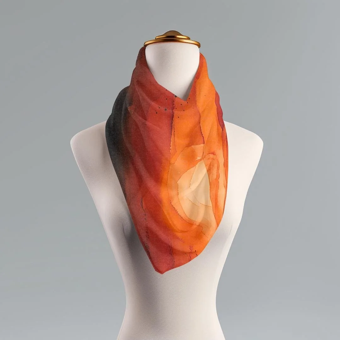 Sunset Design Lightweight Scarf: Boho Neck Wrap