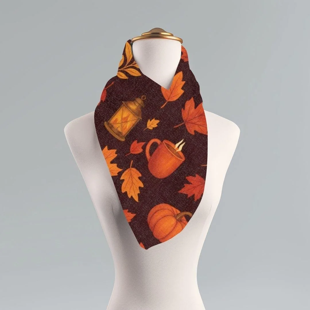 Autumn Pumpkins & Lanterns Long Scarf: Cozy Fall Vibes