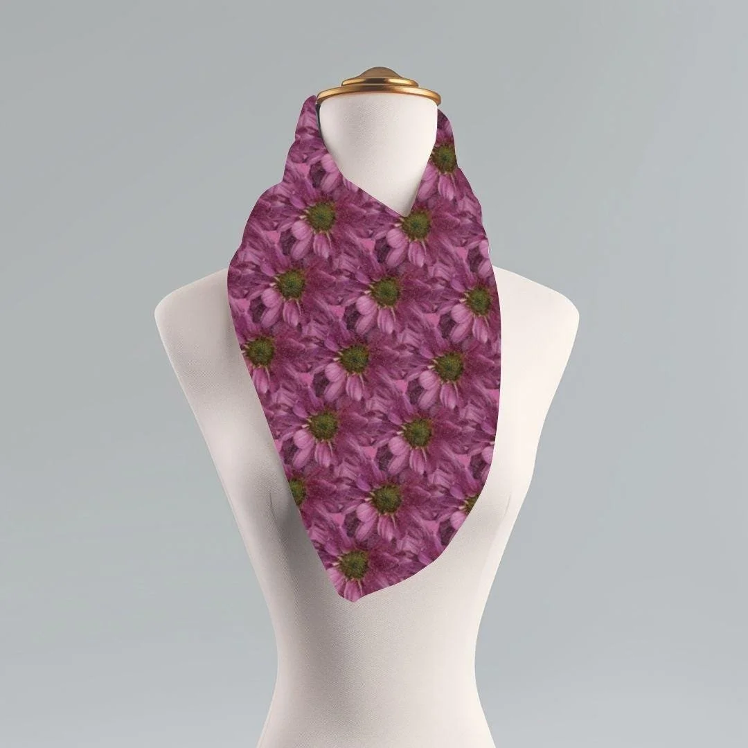 Purple Coneflower Scarf: Botanical Photo Art Shawl, Lightweight Polyester