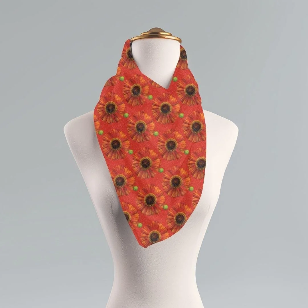 Floral Photography Scarf: Lightweight Polyester Shawl, Wearable Art